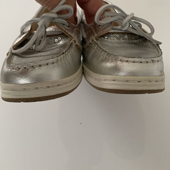Sebago Silver Embellished Sequins Shoes Size 8 - Picture 6 of 12